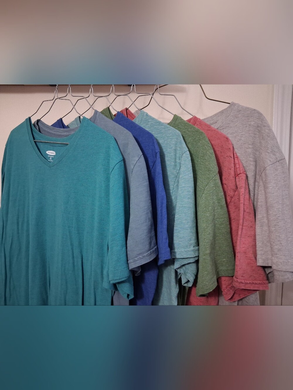 V-Neck T-Shirt Bundle - Classic Solid Short Sleeve 7 Colors - Picture 2 of 2